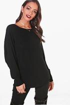 Boohoo Lucy Batwing Rib Knitted Jumper