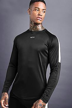 Boohoo Man Poly Long Sleeve T-shirt With Panel Details
