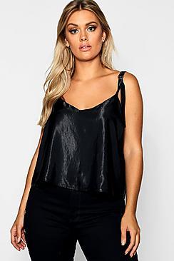 Boohoo Plus D-ring Satin Swing Cami