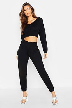Boohoo Shirred Waist Jogger