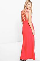 Boohoo Katia Cross Back Strap Detail Maxi Dress