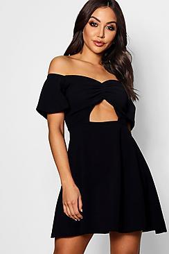 Boohoo Arielle Cut Work Skater Dress