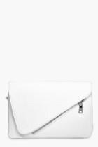 Boohoo Ivy Perforated Clutch White