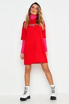 Boohoo Happiness Looks Good T-shirt Dress