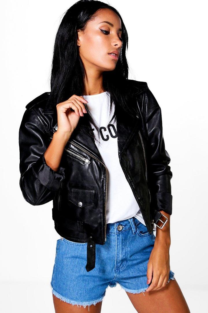 Boohoo Fraya High Waist Denim Mom Shorts Blue