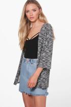 Boohoo Jasmine Marl Knit Cardigan Black