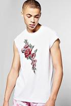 Boohoo Rose Embroidered Chest Tank