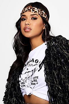Boohoo Mary Leopard Print Knot Headband