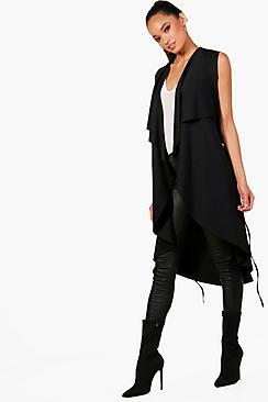 Boohoo Naomi Sleeveless Waterfall Duster