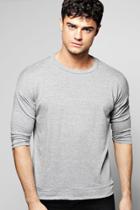 Boohoo Oversized Raglan 3/4 Sleeve Sweatshirt Grey