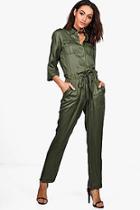 Boohoo Fergie Utility Denim Jumpsuit