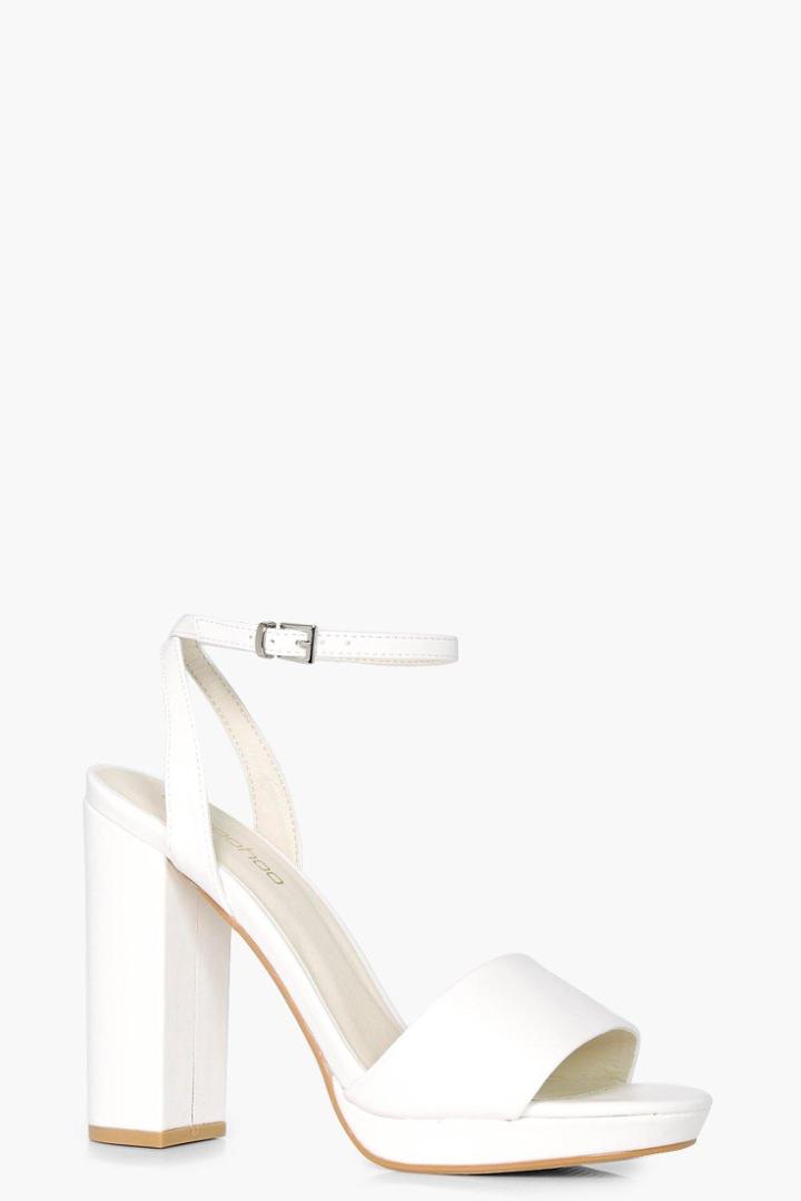 Boohoo Lilly Platform Two Part Sandal White