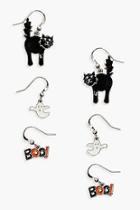 Boohoo Ghost And Cat Drop Earring Pack