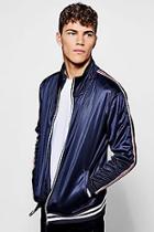 Boohoo Tricot Track Top With Side Tape