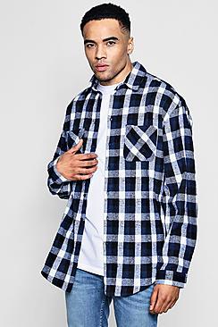 Boohoo Oversized Drop Shoulder Check Shirt