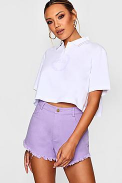 Boohoo Evie Woman Print Polo Crop