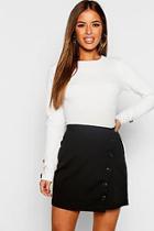 Boohoo Petite Asymmetric Button Front Skirt