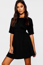 Boohoo Shirred Waist Loopback Sweat Dress