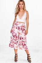 Boohoo Plus Kirsty Slinky Floral Culotte Trouser Multi