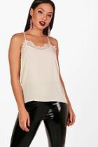 Boohoo Amy Lace Trim Strappy Cami
