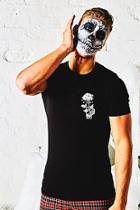 Boohoo Halloween Muscle Fit T-shirt With Rose Print