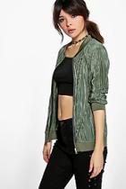 Boohoo Lilly Crinkle Bomber