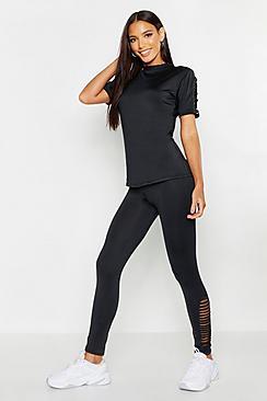 Boohoo Fit High Waist Burnout Running Leggings