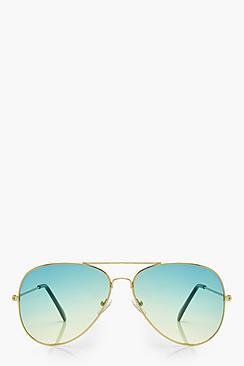 Boohoo Ivy Gold Gradient Lense Aviators