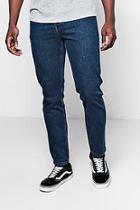 Boohoo Slim Fit Dark Blue Denim Jeans In 13oz