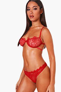 Boohoo Lara Cut Out Wing Eyelash Underwire