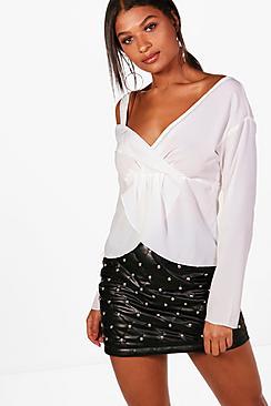 Boohoo Fran Shoulder Detail Blouse