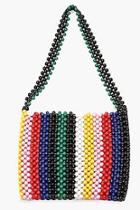 Boohoo Rainbow Stripe Beaded Bag