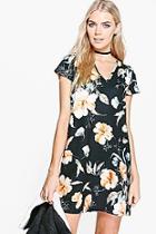 Boohoo Lilou V Neck Floral Shift Dress