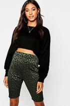 Boohoo Leopard Jacquard Cycling Shorts