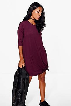 Boohoo Lissandra Knot Detail Midi Dress