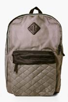 Boohoo Quilted Panel Backpack Grey