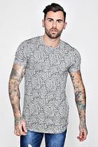 Boohoo Muscle Fit Sublimation T-shirt With Curve Hem
