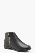 Boohoo O Ring Zip Chelsea Ankle Boots