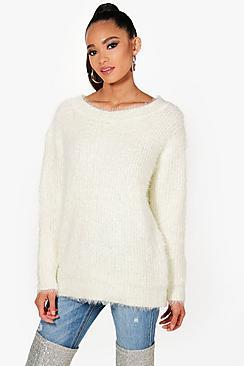 Boohoo Kaye Fluffy Knit Jumper