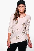 Boohoo Aimee Sequin Star Jumper