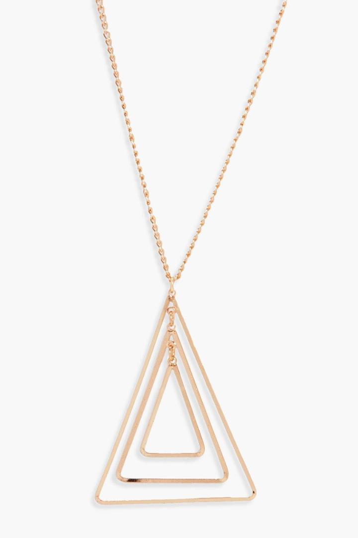 Boohoo Emma Layered Geo Triangle Necklace Gold