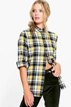 Boohoo Lucy Heavy Brushed Checked Shirt Multi