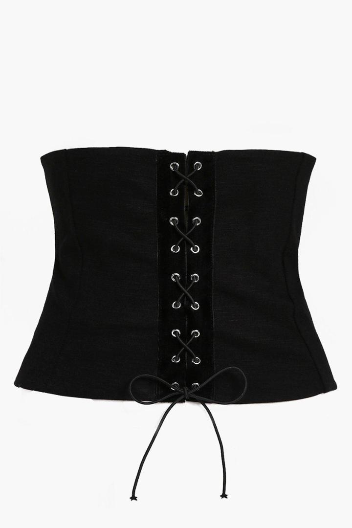 Boohoo Emma Premium Corset Black