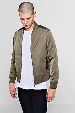 Boohoo Pu Detail Bomber Jacket