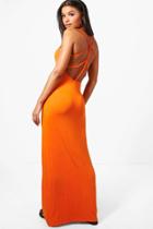 Boohoo Tanya Strap Detail Maxi Dress Orange