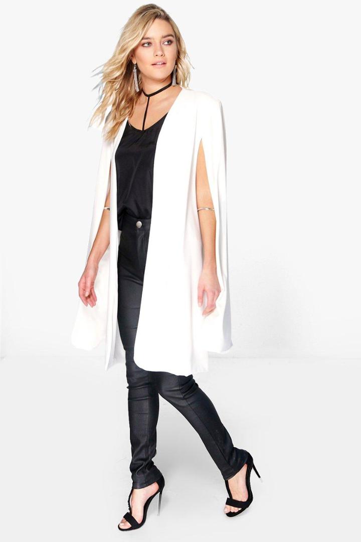 Boohoo Lois Longline Cape Cream