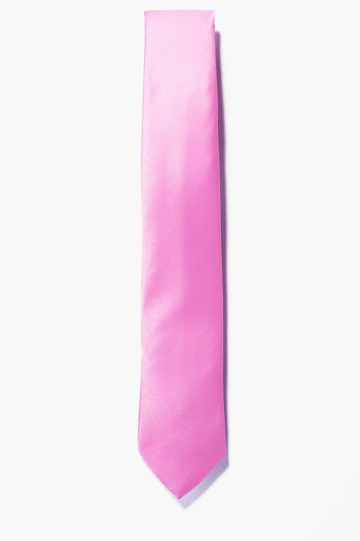 Boohoo Plain Skinny Tie Pink