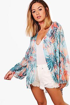 Boohoo Petite Francesca Tropical Floral Kimono