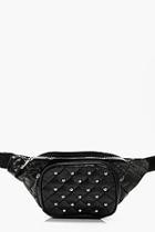 Boohoo Amy Quilt And Stud Bumbag