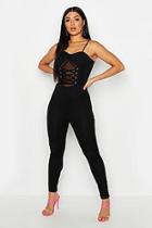 Boohoo Lace Up Front Corset Jumpsuit